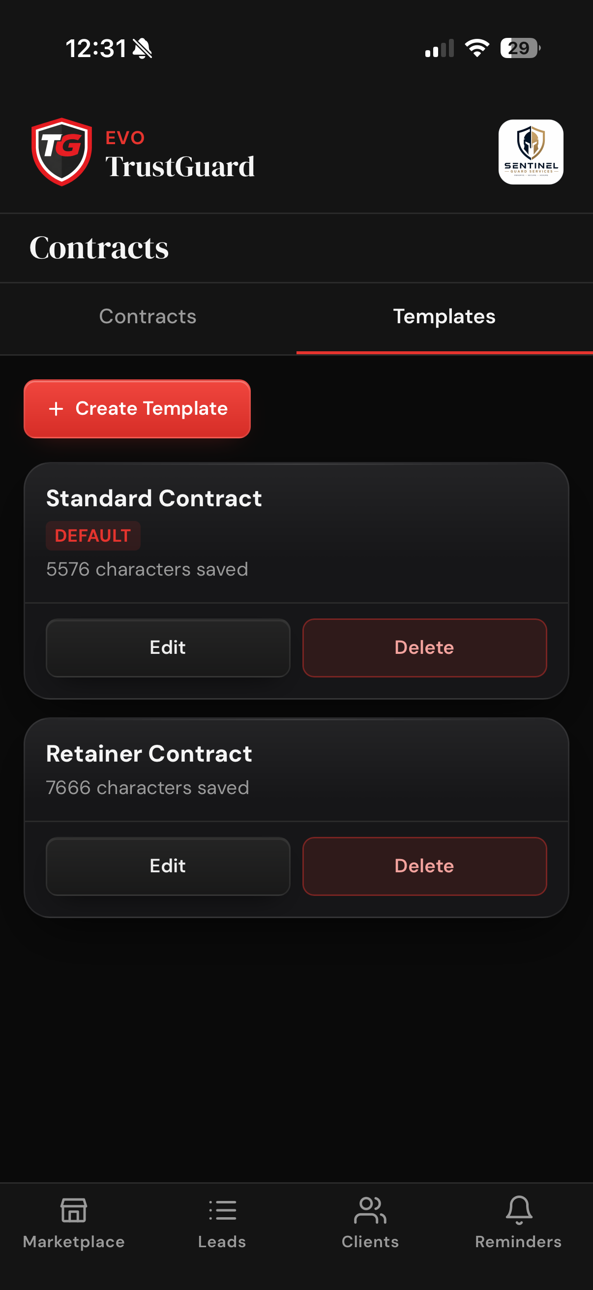 Contract templates